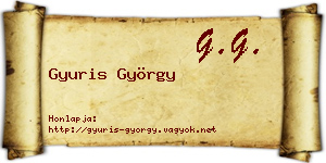 Gyuris György névjegykártya
