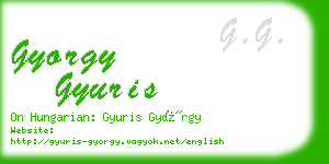 gyorgy gyuris business card